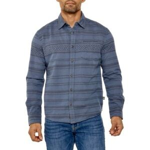 Howler Brothers Enfield Long Sleeve Shirt in Mazatlán Stripe Blue XL EUC